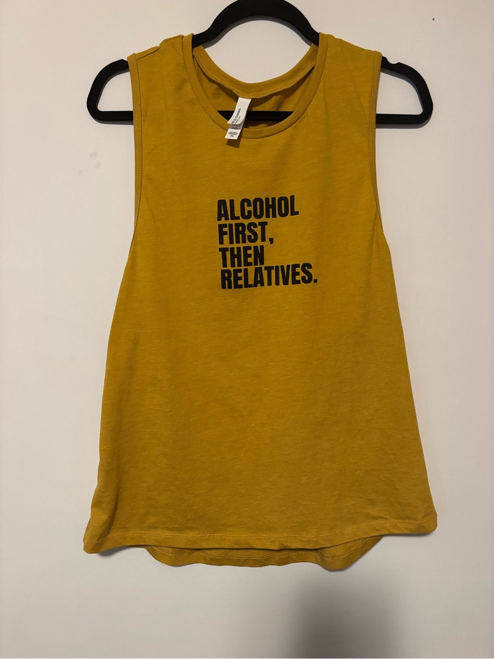 Bella Canvas Mustard Yellow Graphic Muscle Tank